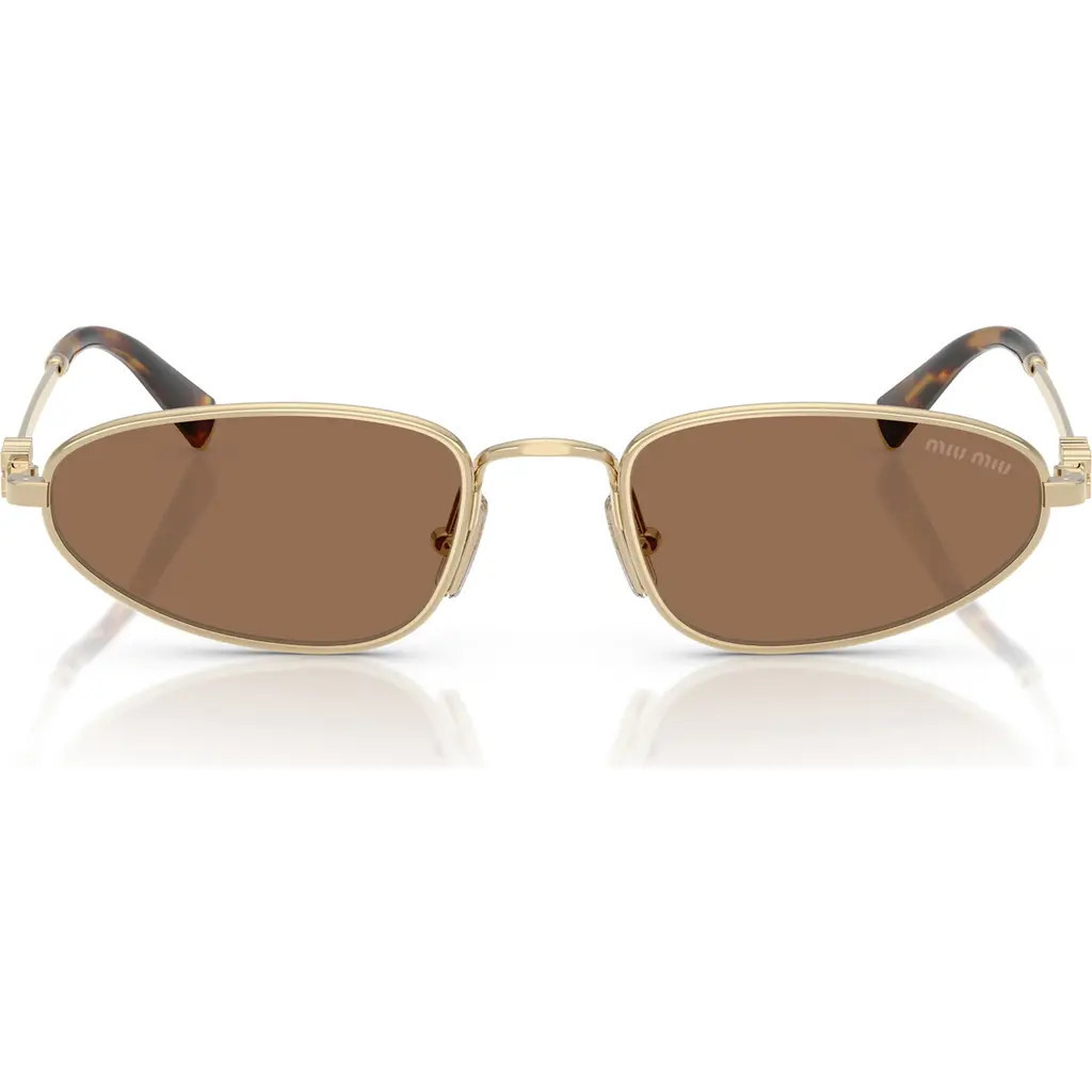 Miu Miu 52mm Irregular Sunglasses in Pale Gold/dark Brown at Nordstrom | Nordstrom