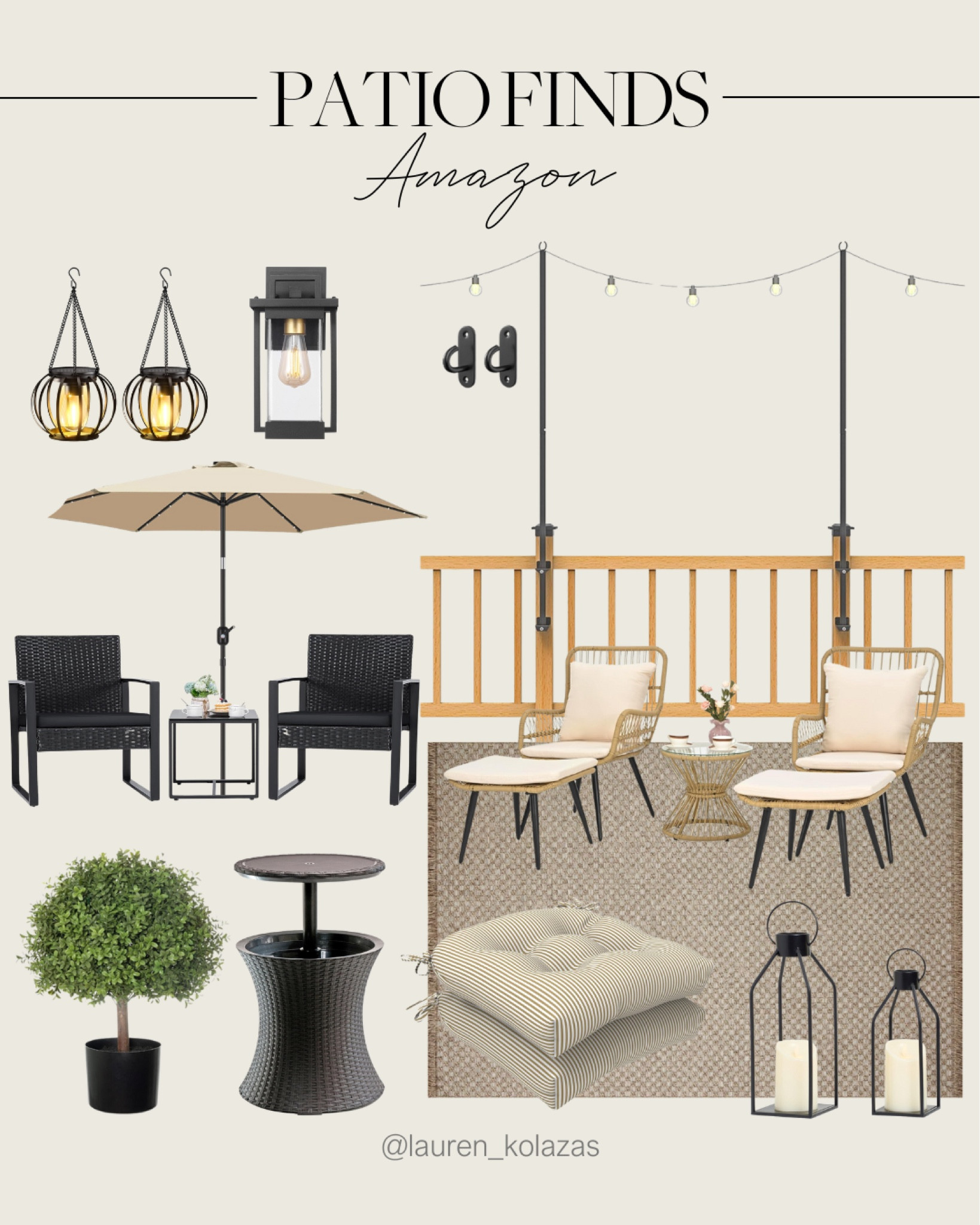 Prepare a new patio setup with these comfy chair sets, cushions, pole lights, hanging lamps, and more from Amazon! This can be a perfect spot to relax with some time under the sun. #outdooressentials #furniturefinds #summerrefresh #decorinspo

#LTKStyleTip #LTKHome #LTKSeasonal