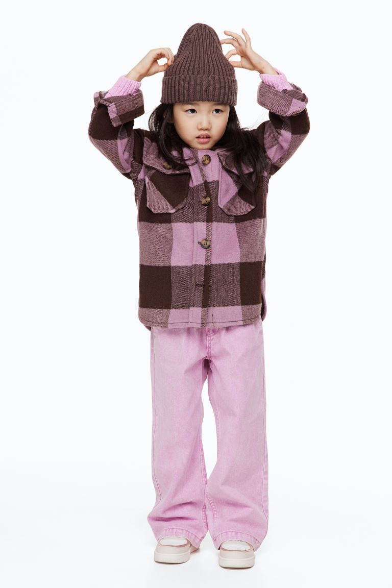 Shacket - Brown/pink checked - Kids | H&M US | H&M (US + CA)