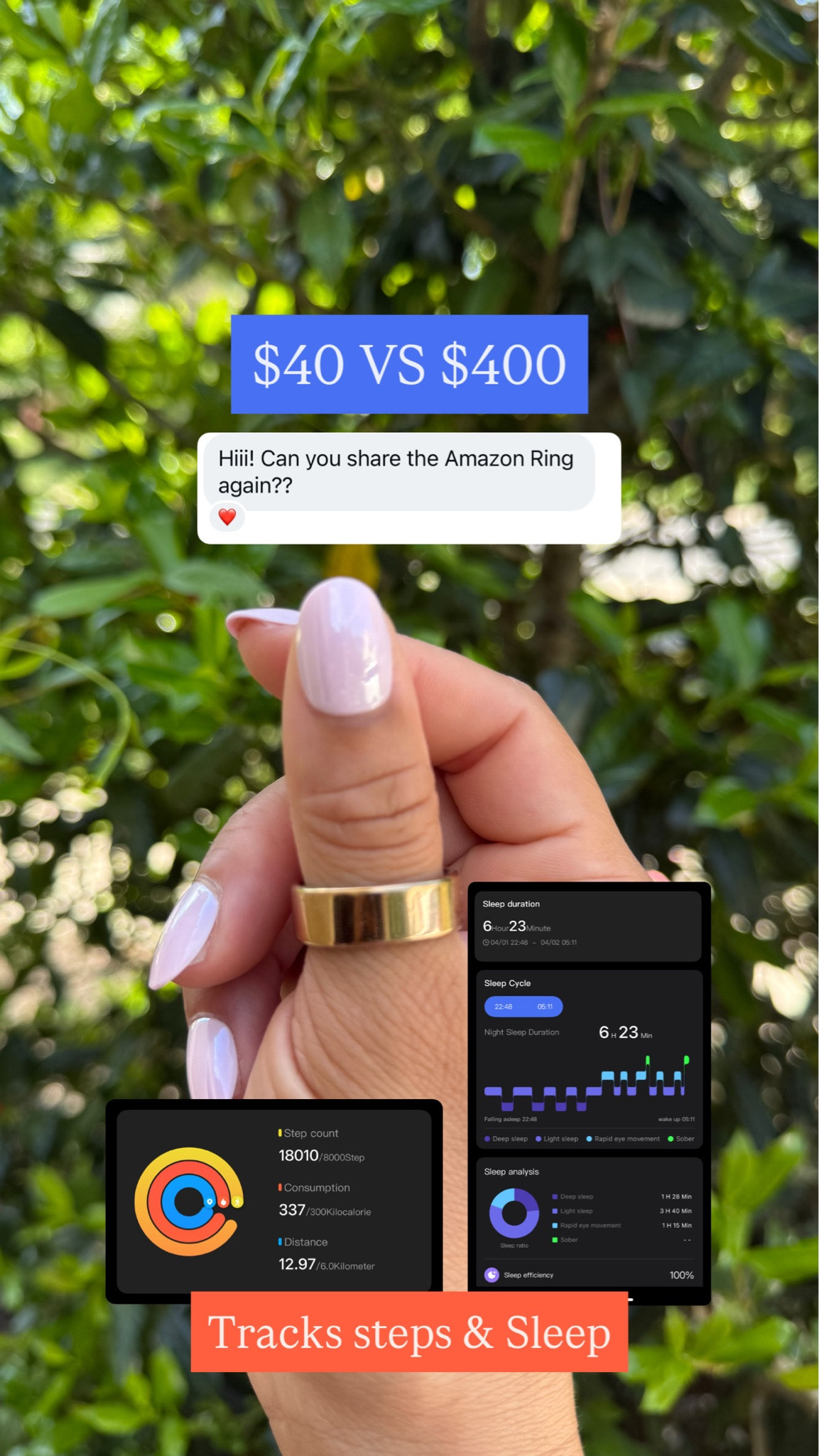 Looks and works like the oura ring but with a Amazon price tag! #amazon #lookforless 

#LTKActive #LTKfitnessgoals #LTKSaleAlert