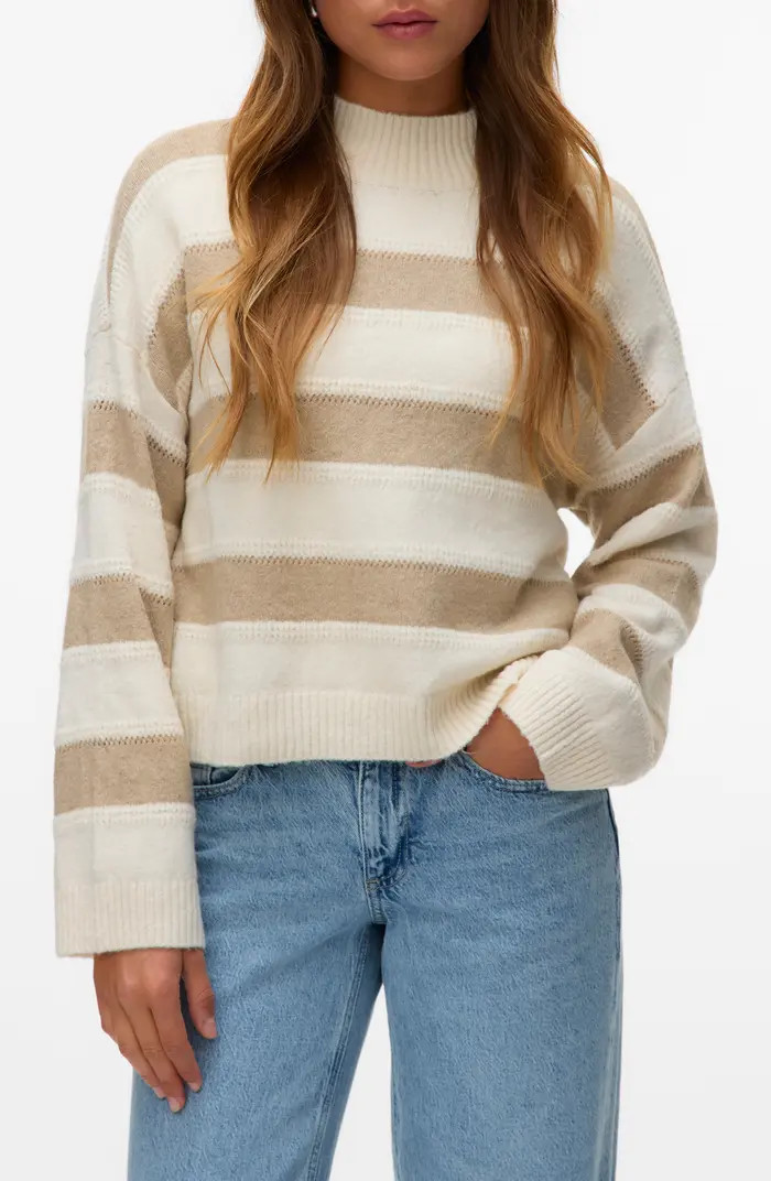 VERO MODA Inez Stripe Mock Neck Sweater | Nordstromrack | Nordstrom Rack