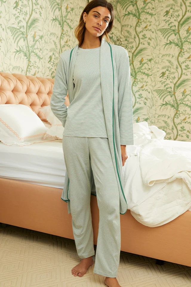 Pima Robe in Classic Green | LAKE Pajamas