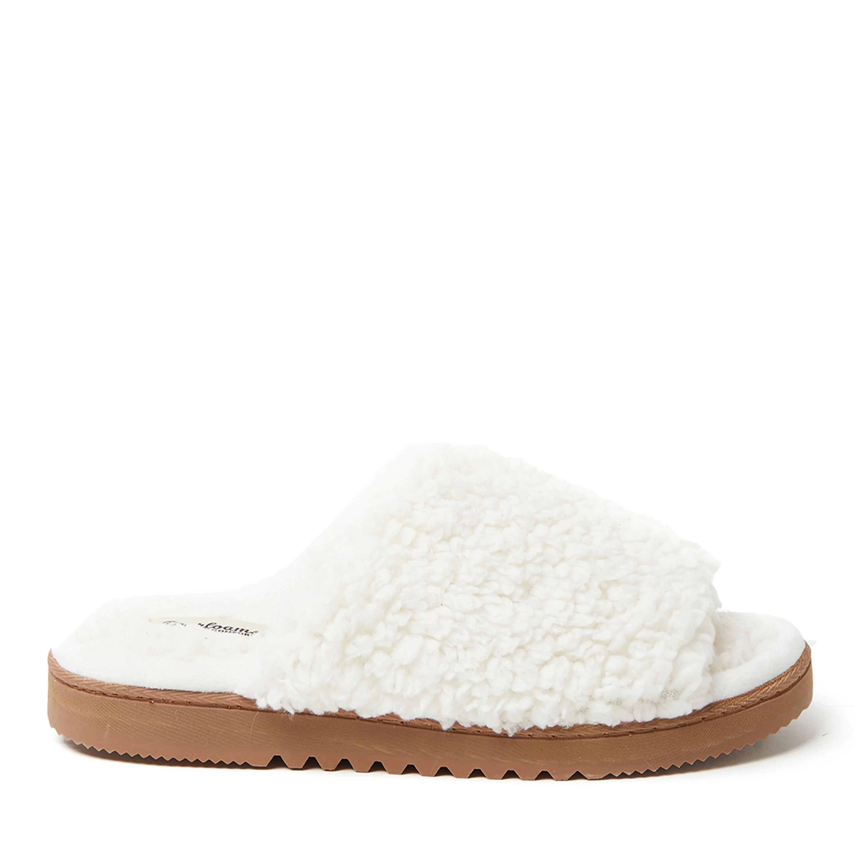 Dearfoams Cozy Comfort Women's Teddy Pile Open Toe Scuff Slippers - Walmart.com | Walmart (US)