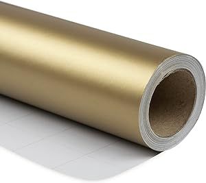 RUSPEPA Gold Wrapping Paper Solid Color for Wedding, Birthday, Shower, Congrats, and Holiday - 17... | Amazon (US)