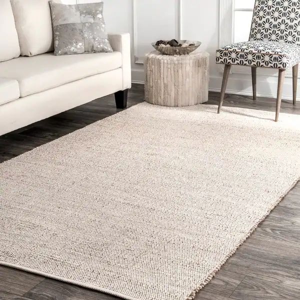 nuLOOM Handwoven Reversible Jute and Cotton Area Rug | Bed Bath & Beyond
