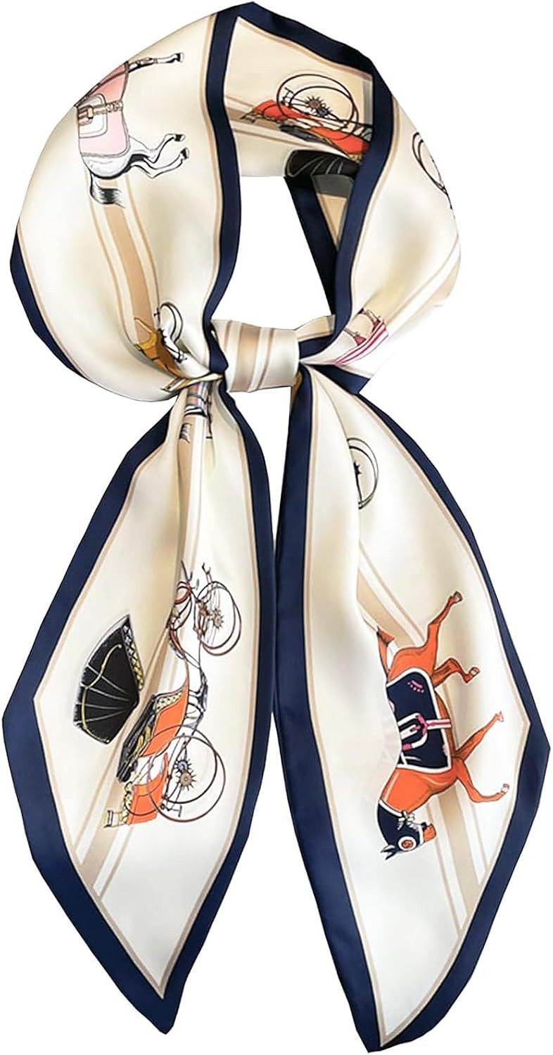 Hioyiwse Head Scarf Hair Neck Scarves For Women Purse Bag Scarfs For Handbags Silky Long Thin Satin Headscarf Fashion | Amazon (US)