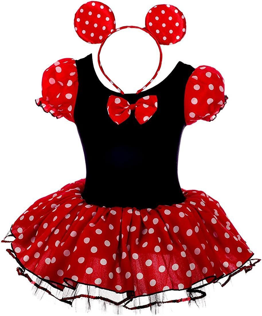 Dressy Daisy Girls' Polka Dots Halloween Christmas Fancy Dress Dance Costume with Headband | Amazon (US)
