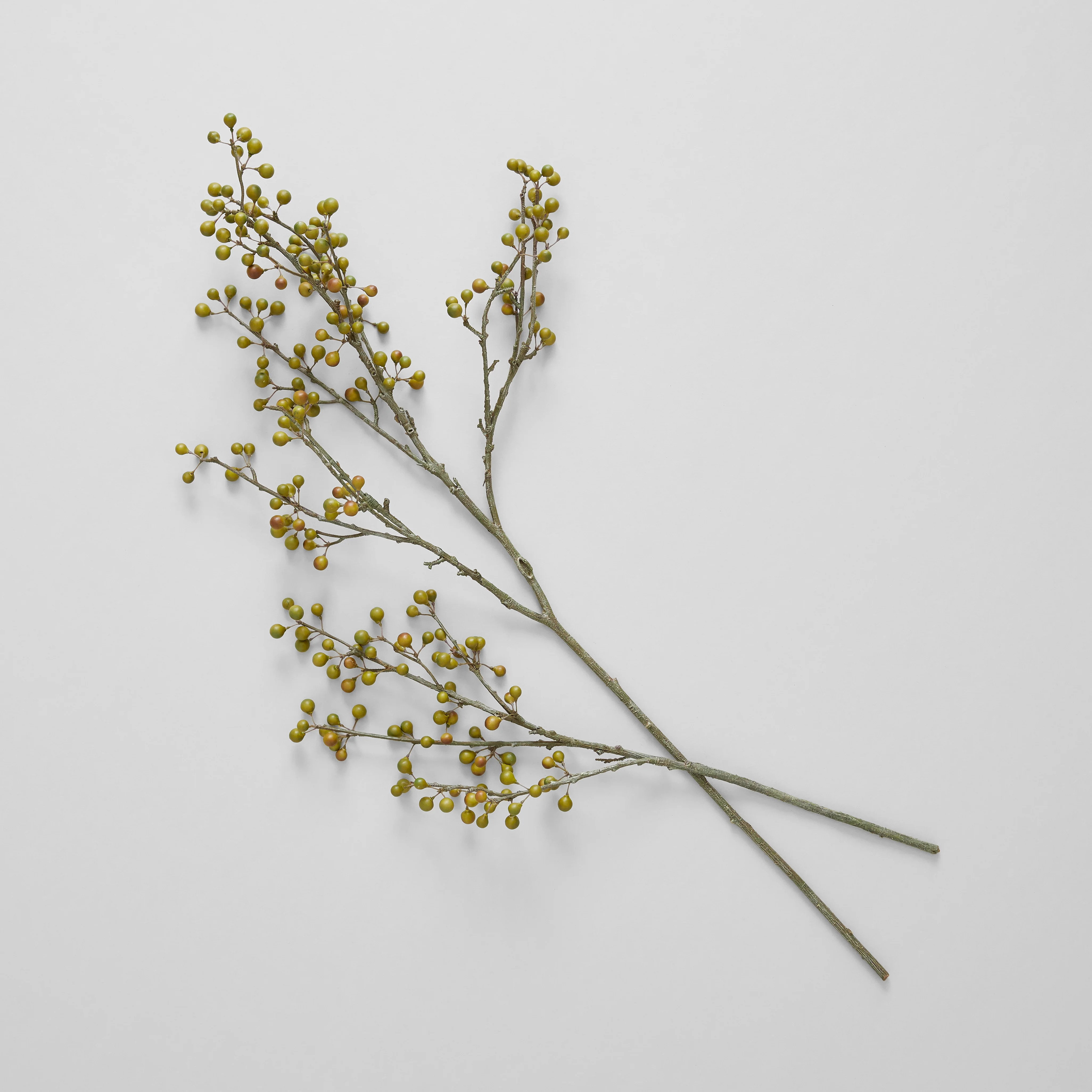 EcoFaux Green Ilex Berry Branch, 32" | Bloomist