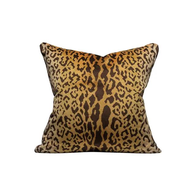Scalamandre Silk Velvet Leopardo Pillow, Gold and Black | Chairish