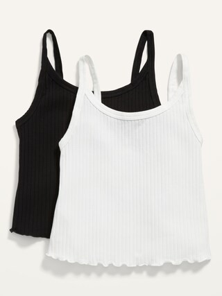 Fitted Cropped Rib-Knit Cami Top 2-Pack for Women | Old Navy (US)