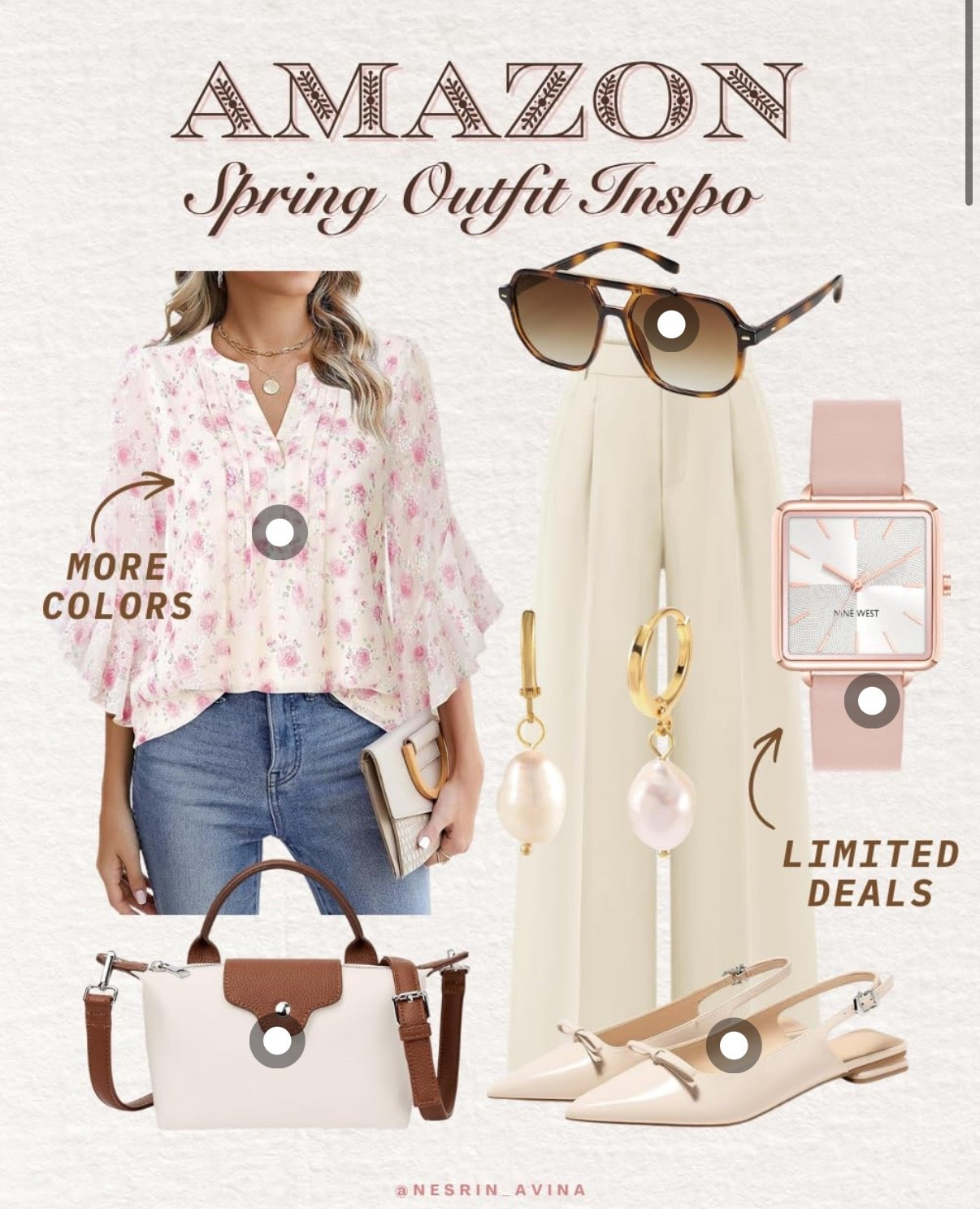 affordable spring fashion finds from amazon #springstyle #whitepants #floralblouse