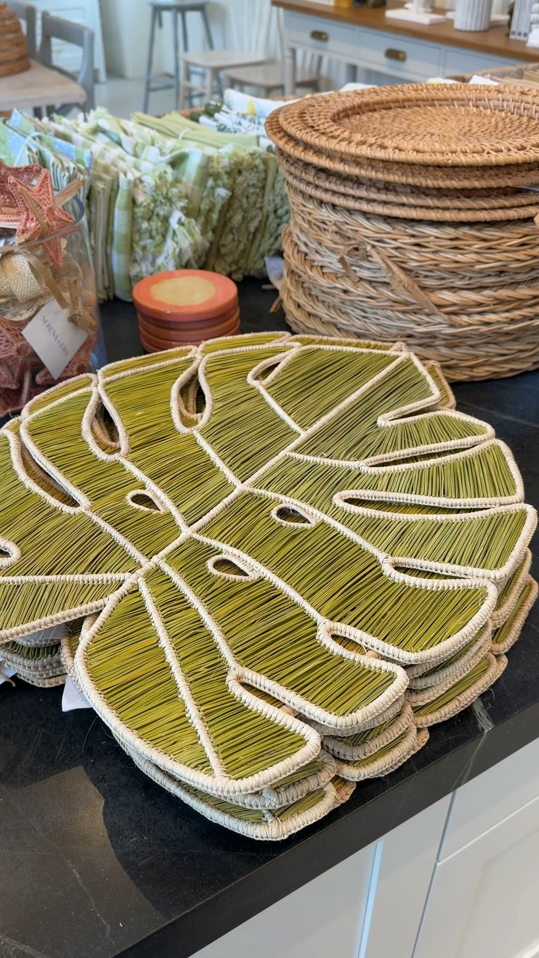 Tropical tableware! 💚 The Tropea Placemat from Serena & Lily brings such a fun island-inspired touch with its monstera leaf design and handwoven palm leaf texture. 🌿 A beautiful way to add a natural, tropical feel to your summer table. Currently on sale—linked more tropical tablescape finds! 🌴 #SerenaAndLily #TablescapeTuesday #Placemat

#LTKHome #LTKSeasonal #LTKSaleAlert