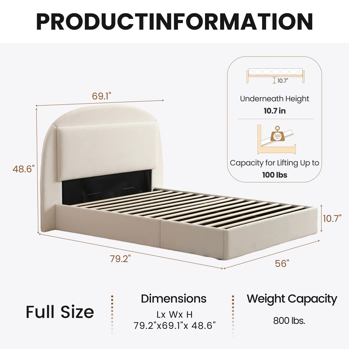 Theodore Hydraulic Lift  Up Storage Upholstered Bed | Wayfair North America