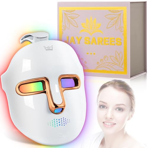 JAY SAREES Red-Light-Therapy-for-Face, 7-1 Colors Led Face Mask Light Therapy, Facial Skin Care Mask (Gold) | Amazon (US)