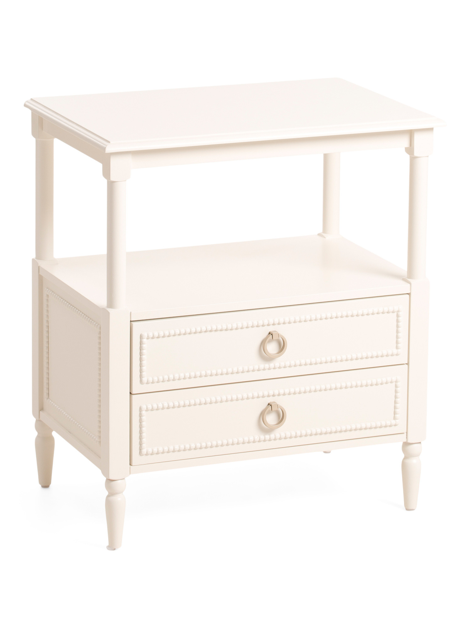 23in 2 Drawer Beaded Side Table | Bedroom | Marshalls | Marshalls