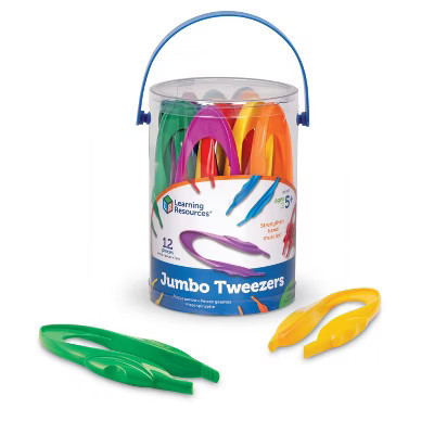 Learning Resources 12pc Jumbo Tweezers Ages 5plus Sorting and Counting Preschool Science Homeschool | Target
