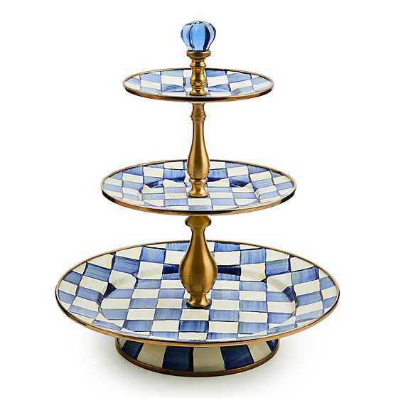 MacKenzie-Childs | Royal Check Enamel Three Tier Sweet Stand | MacKenzie-Childs