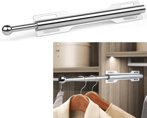Closet Valet Rod Slide Out, Closet Pull Out Rod for Bedroom Laundry Room Bathroom, Chrome | Amazon (US)