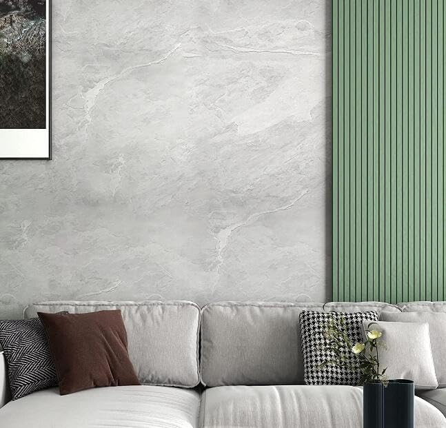 3yecao 16×591 inch 3D Concrete Wallpaper Peel and Stick Large Light Grey Faux Concrete Cement Contac | Amazon (US)