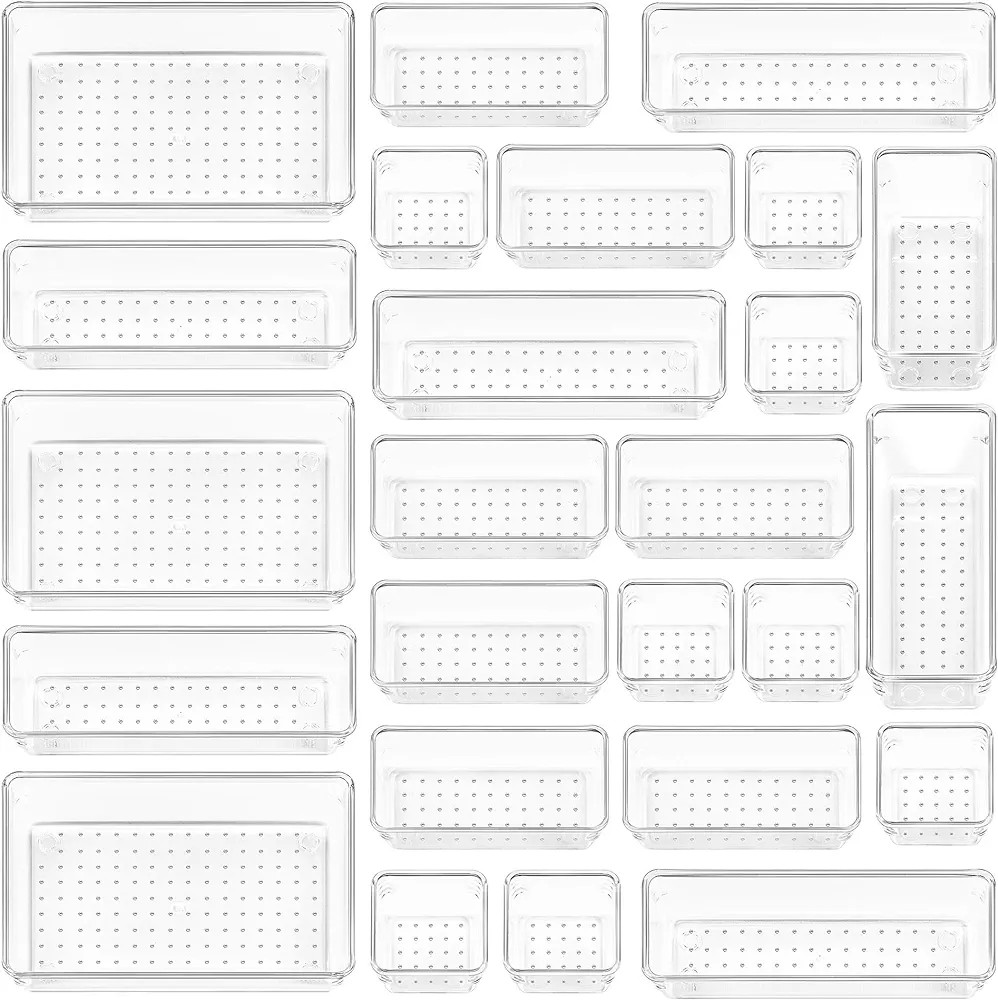 Vtopmart 25 PCS Plastic Clear Drawer Organizer, Acrylic Desk Drawer organizers, Organization and ... | Amazon (CA)