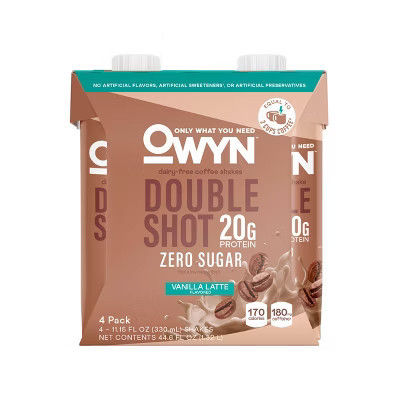OWYN Double Shot Coffee Protein Shake with Caffeine - Vanilla Latte - 44.6 fl oz/4pk | Target