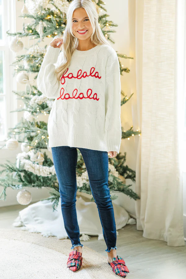 Falala Cream Cable Knit Sweater | The Mint Julep Boutique