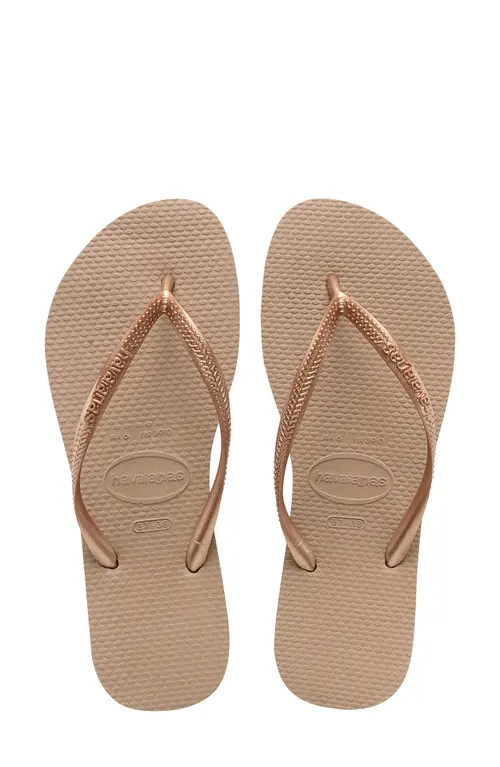 Havaianas Slim Flip Flop in Rose Gold at Nordstrom, Size 11 | Nordstrom