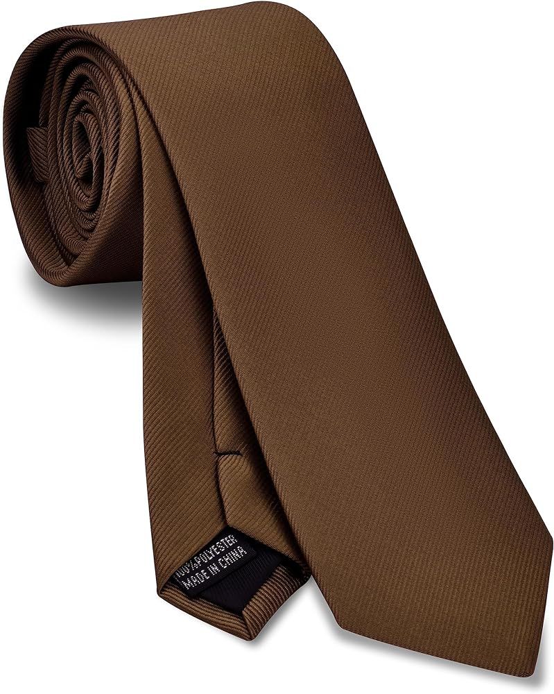Branduce 2.4"（6cm） Solid Pure Color Skinny Tie Plain Slim Necktie for Men | Amazon (US)