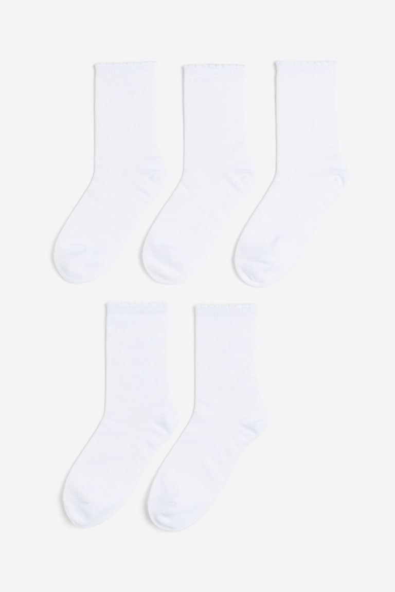 5-pack Socks - White - Ladies | H&M US | H&M (US + CA)