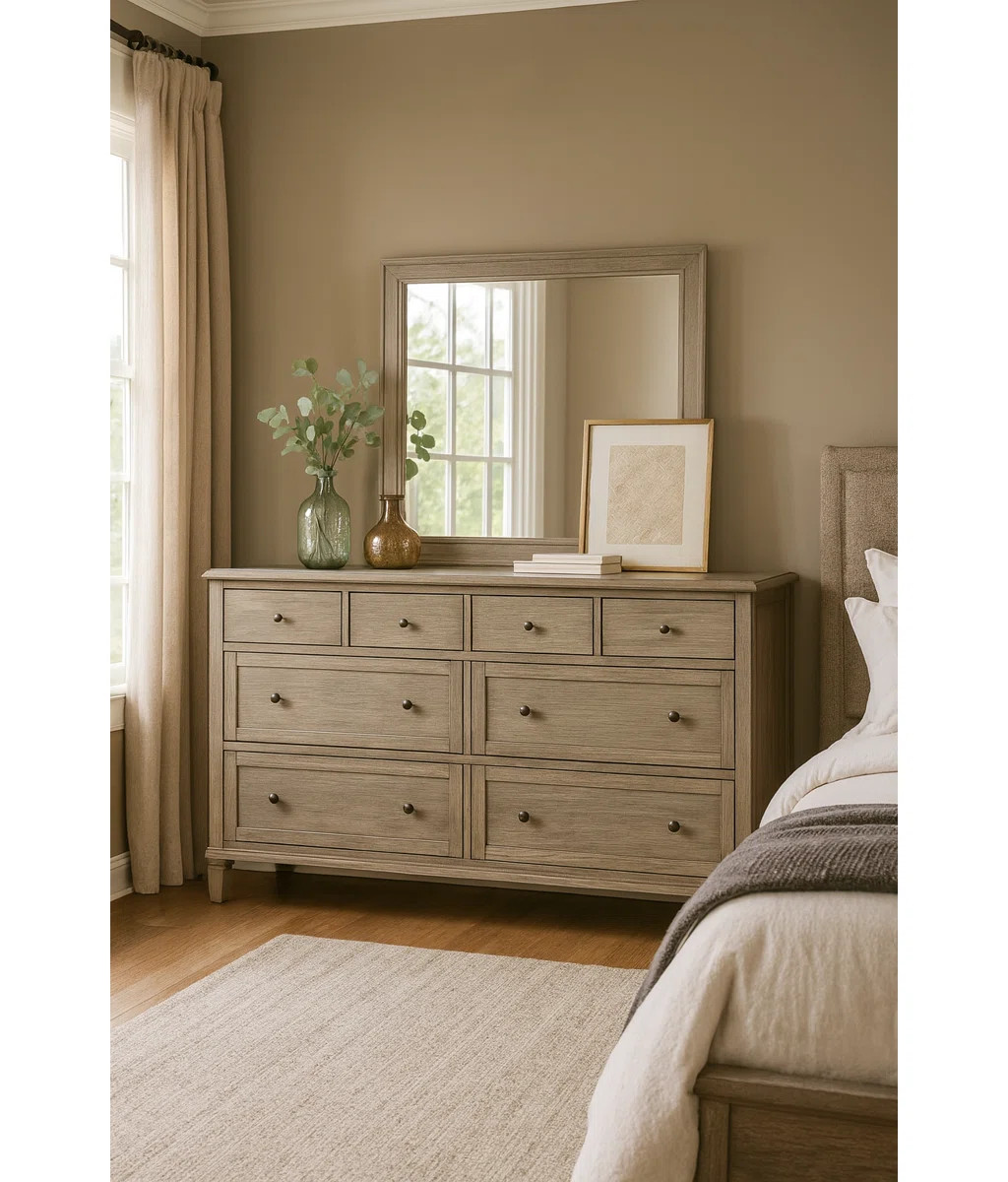 Danar 8-Drawer Transitional Dresser In Gray Oak | Wayfair North America