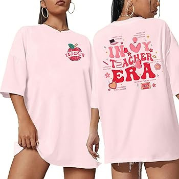 Teacher Shirt Women Teachers T-Shirt: in My Teacher Era Shirt Oversize Preschool Kindergarten Tea... | Amazon (US)