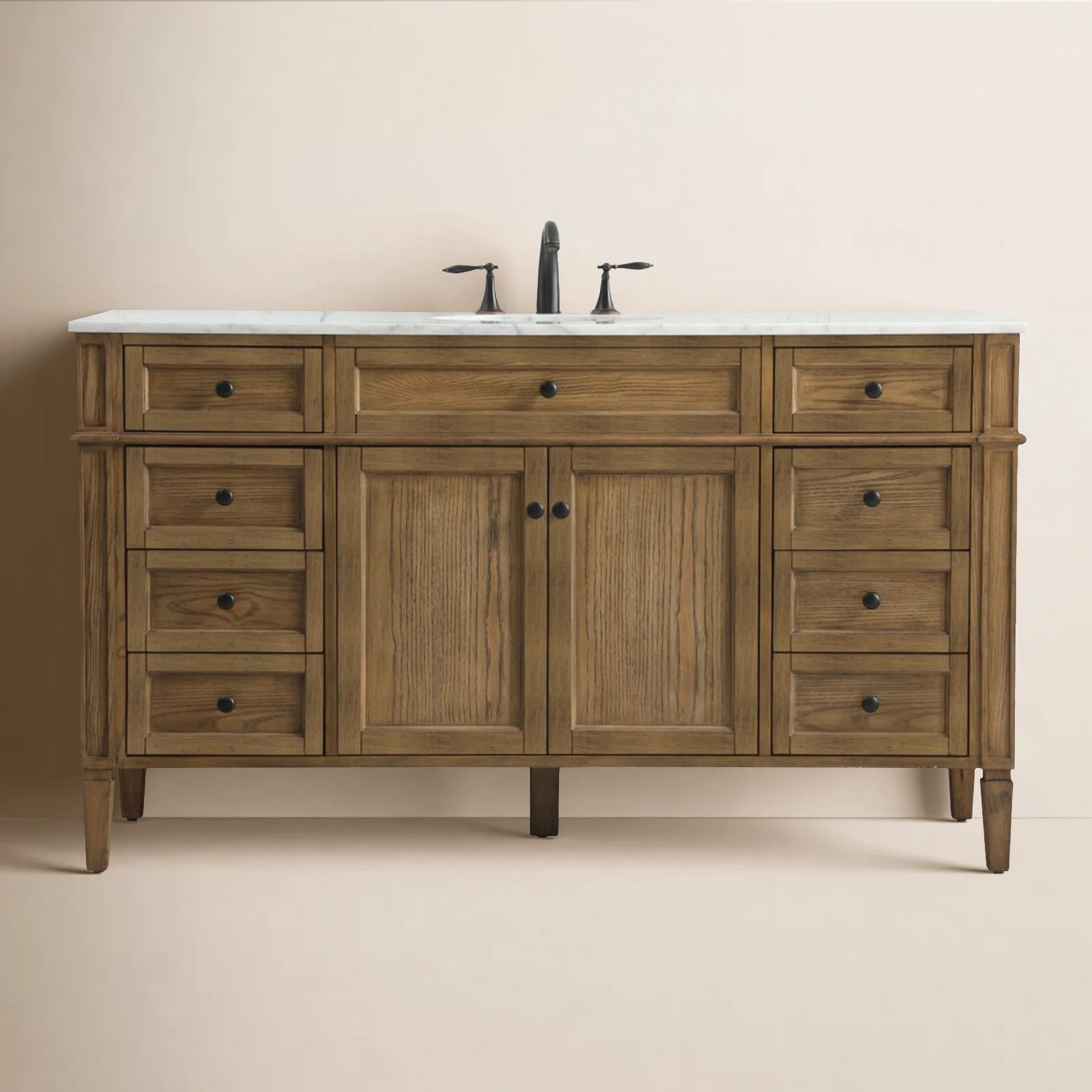 Rivers 60'' Single Bathroom Vanity with Marble Top | Wayfair North America