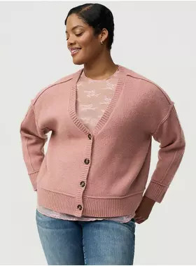 Vegan Cashmere V-Neck Cardigan | Torrid (US & Canada)