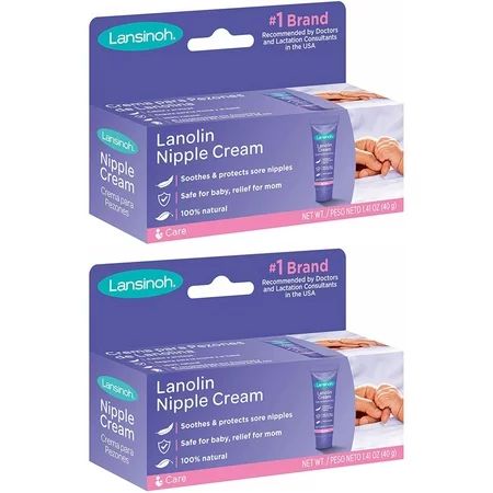 2 Pack Lansinoh Lanolin Nipple Cream, Soothes Sore Nipples, 1.41 Ounces Each | Walmart (US)