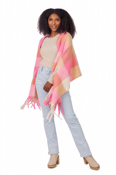 Mud Pie Pink Scarf Wrap | 100% Polyester | Mud Pie