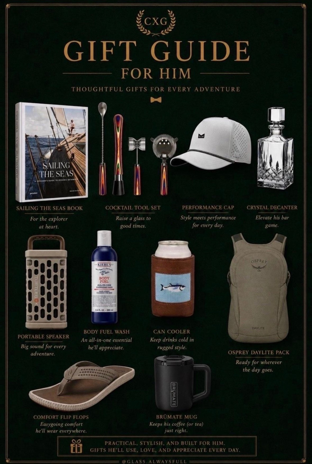 Men’s gifts, gifts for him, turtlebox, Melin hat, bromate, olukai sandals, kiels, Christmas gifts for him, men’s gifts, sailing book. Glassalwaysfull
#LTKSeasonal #LTKMens #LTKHome

#LTKSeasonal #LTKMens

#LTKSeasonal #LTKMens #LTKHome

#LTKSeasonal #LTKMens #LTKOver40