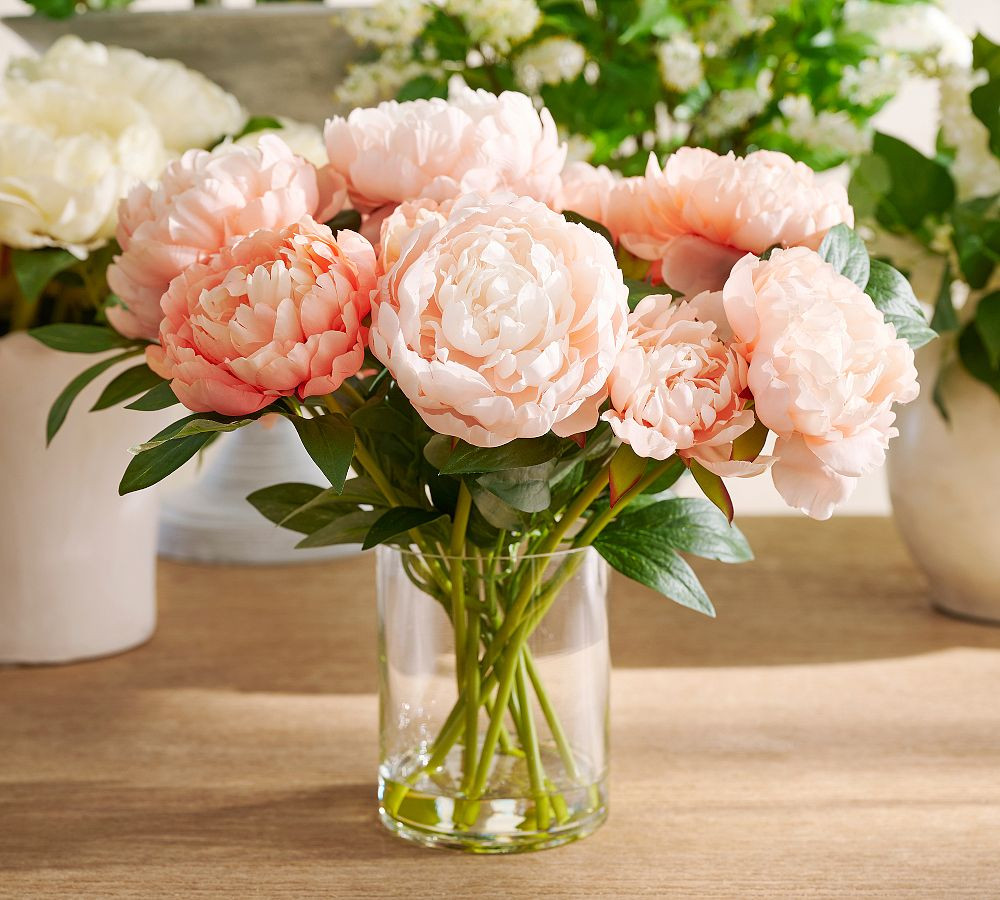 Faux Composed Coral Peonies | Pottery Barn (US)