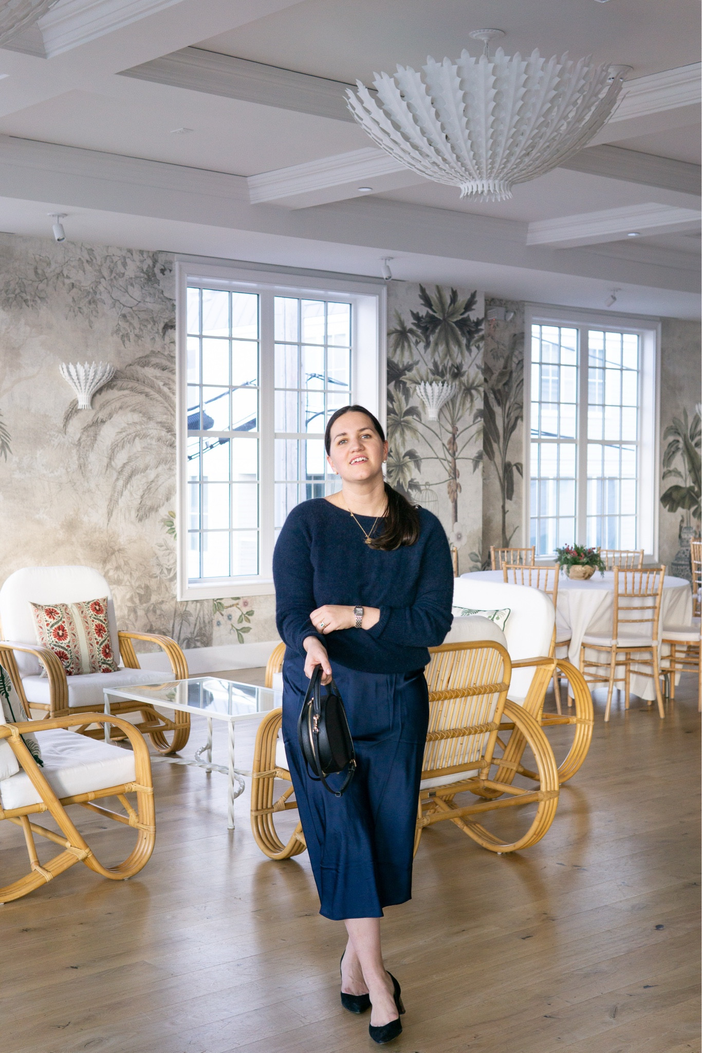 Nothing says Newport date night like a head to toe Vineyard Vines look. The head to toe navy blue is perfect for this nautical town.

I’m wearing:
• Vineyard Vines Luxe Bow Sweater (Size Large)
• Vineyard Vines Silky Slip Skirt (Size Large)
•  Sarah Flint Perfect Emma Heel

#LTKTravel #LTKMidsize #LTKParties