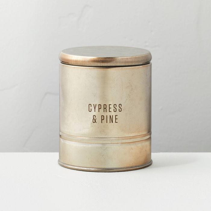 5oz Cypress & Pine Lidded Tinplate Seasonal Candle - Hearth & Hand™ with Magnolia | Target