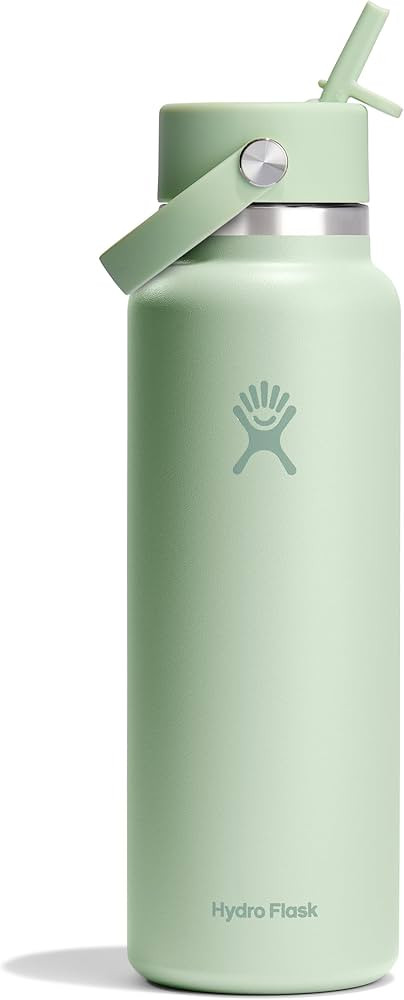 Hydro Flask Water Bottle - Insulated Stainless Steel - Wide Mouth Flex Straw Lid, Non Spill, Leak... | Amazon (US)