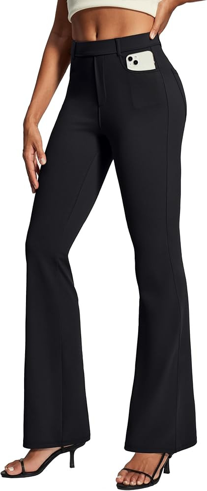 IUGA Womens Dress Pants Bootcut Business Casual Work Pants with Pockets Stretchy Slacks Pull On T... | Amazon (US)