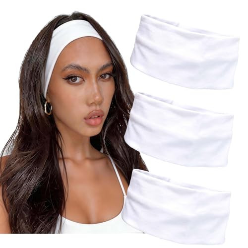 Headbands for Women 3PCS Non Slip Sports Headband Soft Cotton Stretchy Headbands Hair Accessories | Amazon (US)