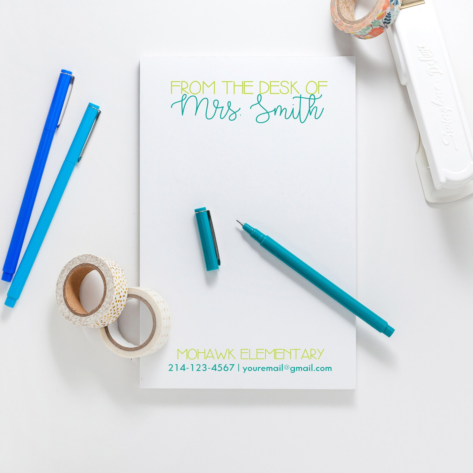 From the Desk of Teacher Notepad, Teacher Custom Notepad, Custom Stationery, School Gift, Persona... | Etsy (US)