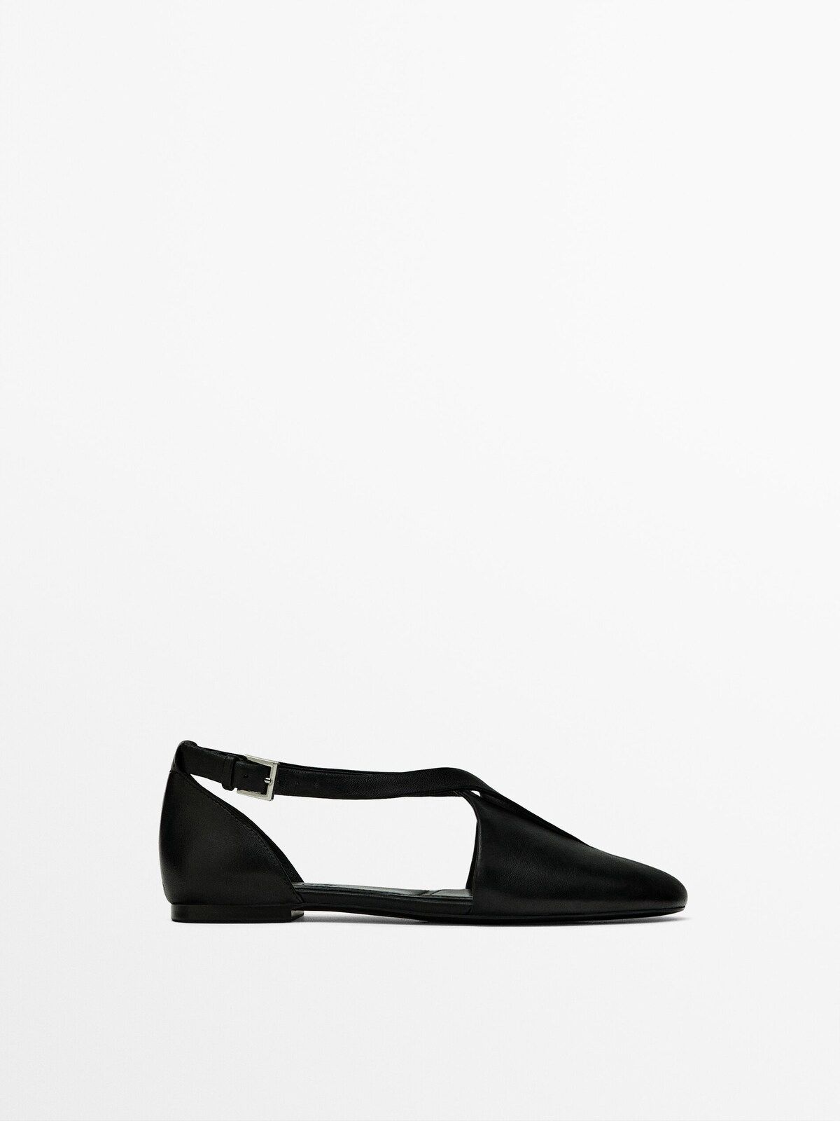Flat cut-out slingback shoes with crossed detail | Massimo Dutti (US)