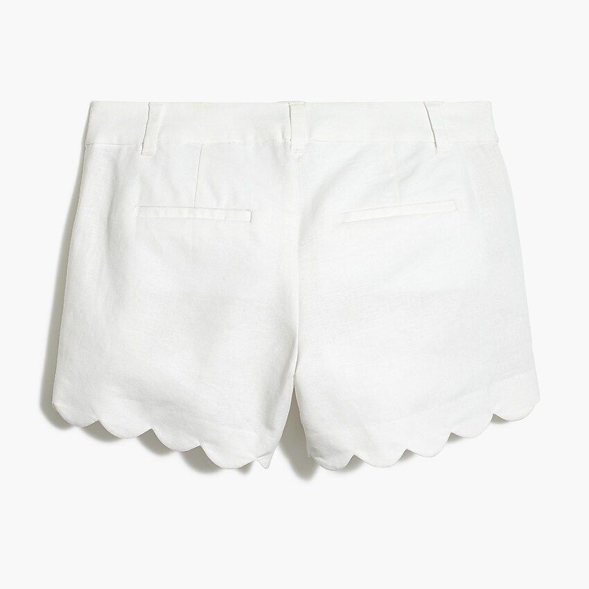 4" linen-cotton scalloped hem short | J.Crew Factory
