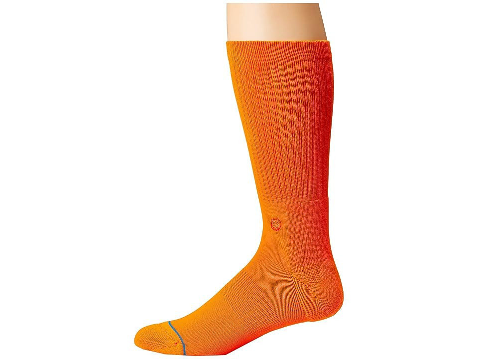 Stance Icon Men's Crew Cut Socks Shoes Orange : MD (Men's Shoe 6-8.5), Cotton/Nylon/Polyester | Zappos