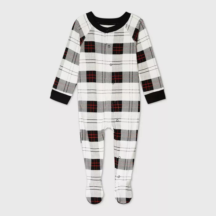 Baby Holiday Plaid Flannel Matching Family Footed Pajama - Wondershop™ White | Target