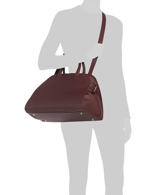 Made In Italy Leather Gusseted Satchel | TJ Maxx