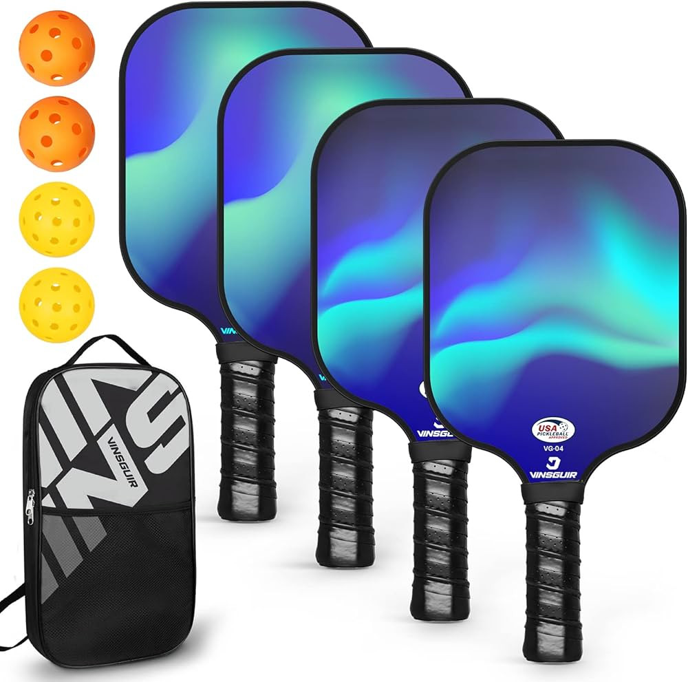 VINSGUIR Pickleball Paddle Set, USAPA Approved Fiberglass Pickleball Set，Pickleball Paddles, Pi... | Amazon (US)