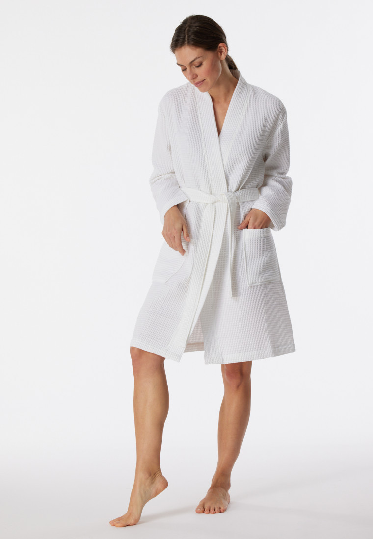 Bademantel Waffelpiqu\u00e9 wei\u00df - Essentials | SCHIESSER | schiesser.com DE